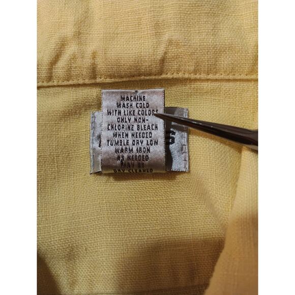 CHICO'S 1 Yellow 100% Linen Jacket M Pockets Light Office Career Travel Vacation - Picture 8 of 10